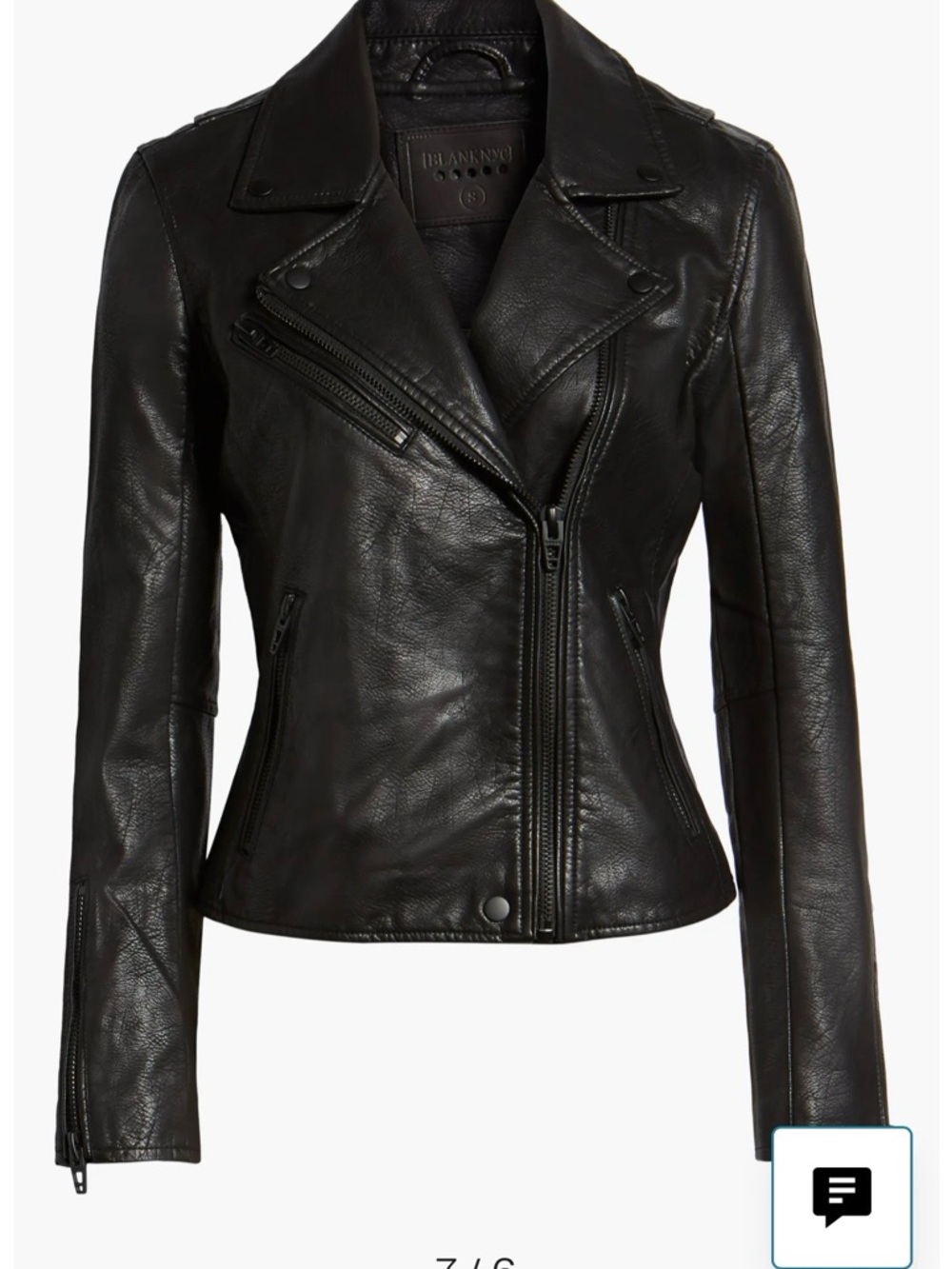 Blank NYC Faux Leather Moto Jacket-S-Black